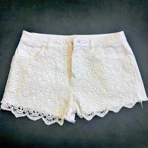 Phanuel white lace crochet shorts women’s L